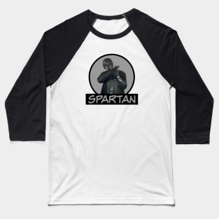 Spartan with Gun - John Diggle - Comic Book Text Baseball T-Shirt